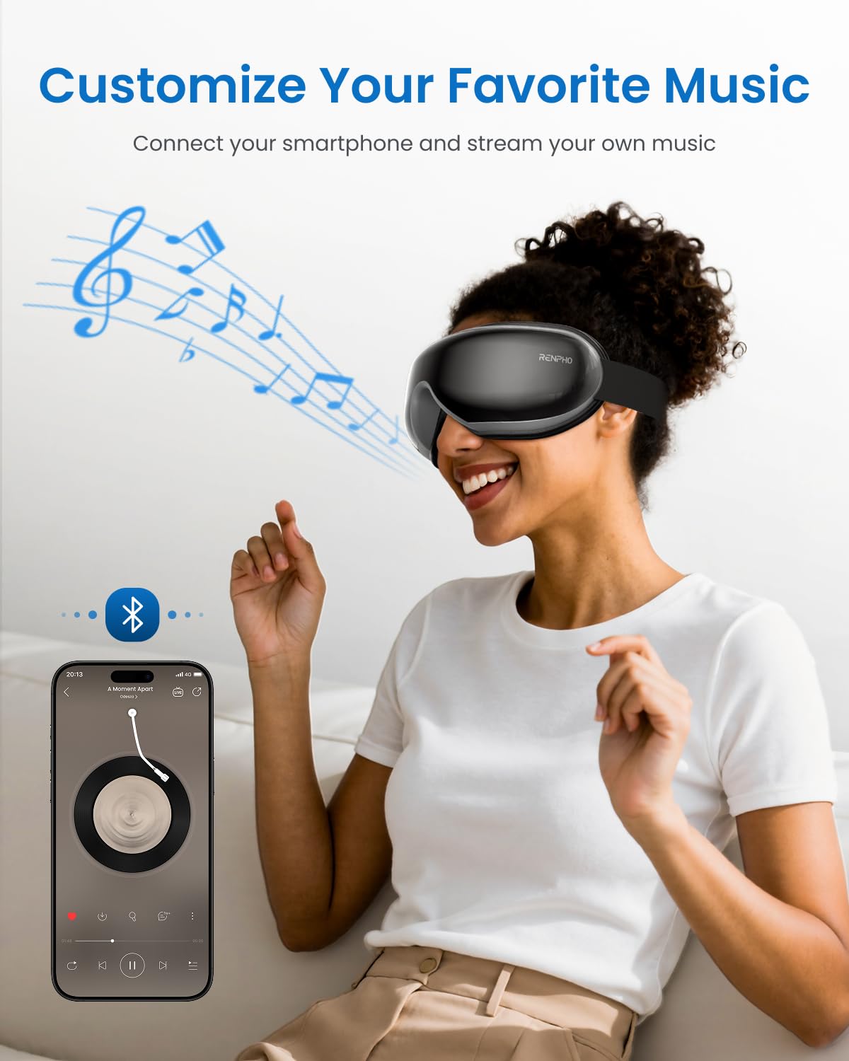 Foto 5 | Masajeador De Ojos Renpho Eyeris 1 Con Calor  Música Bluetooth - Venta Internacional.