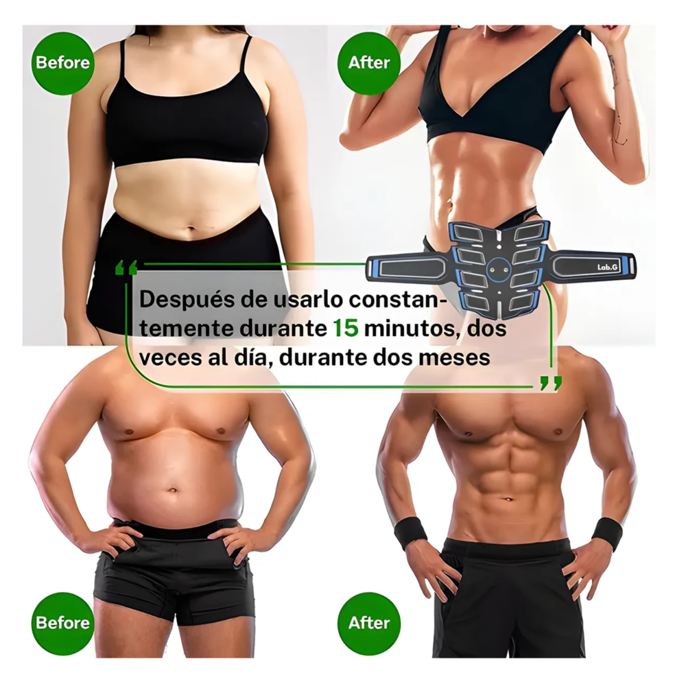 Foto 4 | Dispositivo Estimulador Muscular Cinturón Abs Patch Equipo Lab.g  Negro