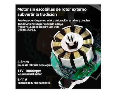 Foto 2 | Kit De Tatuaje Profesional Tt – Alta Precisión Y Potencia Inalámbrica