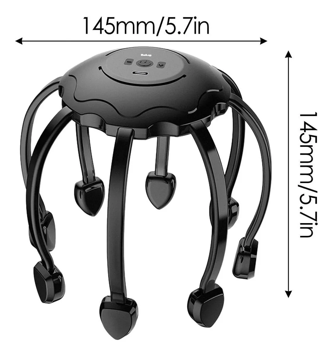 Foto 3 pulgar | Masajeador  Belug Eléctrico De Cabeza Relajante Con Vibración De Color Fix Negro