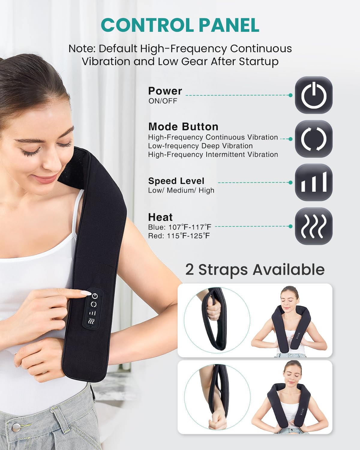 Foto 5 pulgar | Masajeador Vibratorio Para Cuello Y Espalda Nekteck Con Calor Relajante - Venta Internacional.