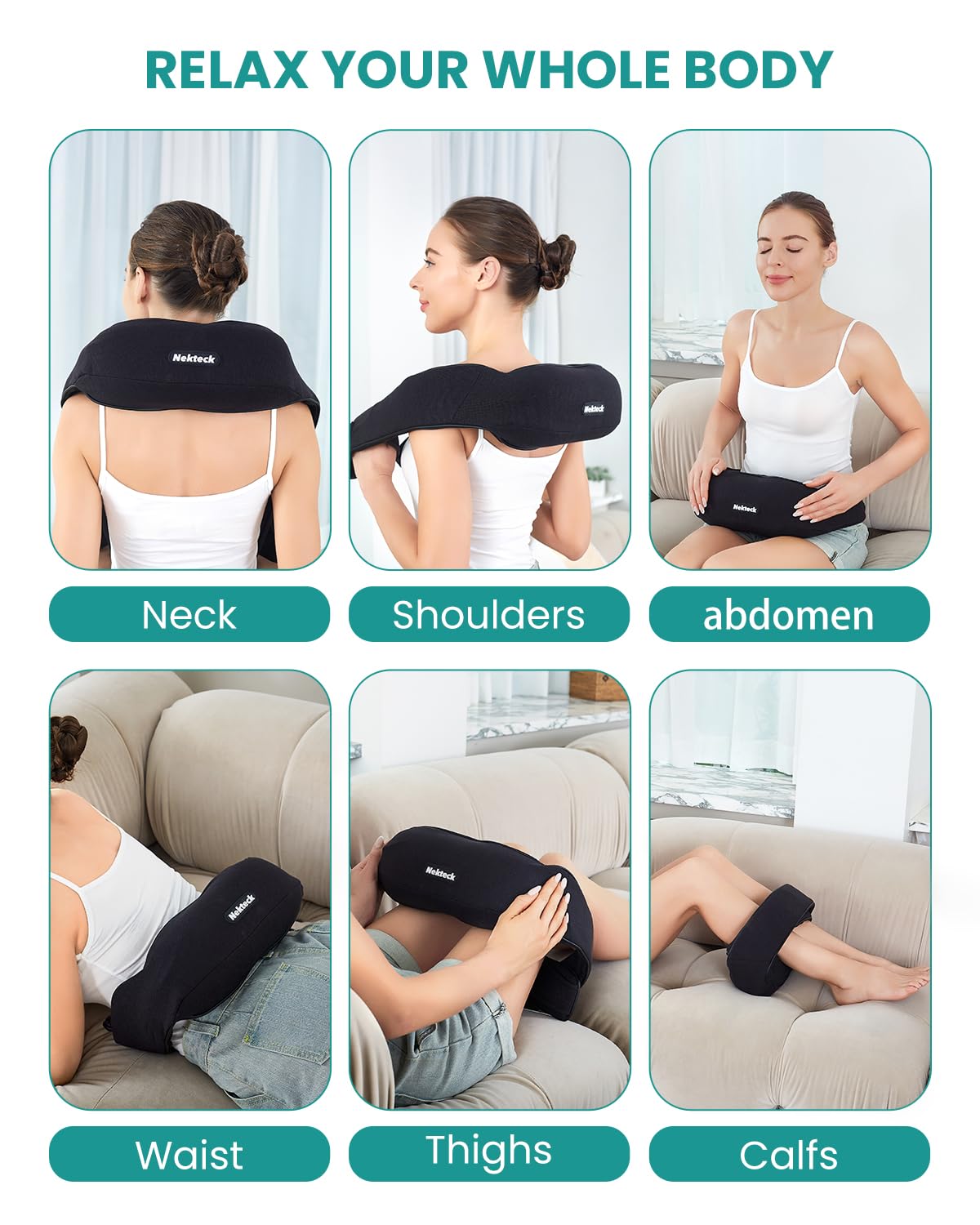 Foto 7 pulgar | Masajeador Vibratorio Para Cuello Y Espalda Nekteck Con Calor Relajante - Venta Internacional.