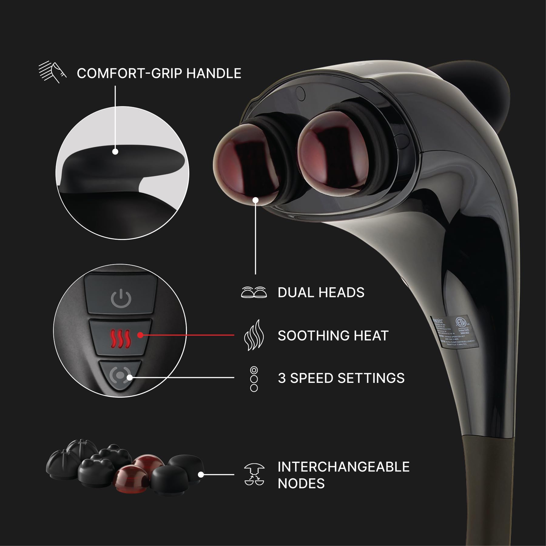 Foto 4 pulgar | Masajeador De Espalda Portátil Homedics Dual Heated Nodes - Venta Internacional.