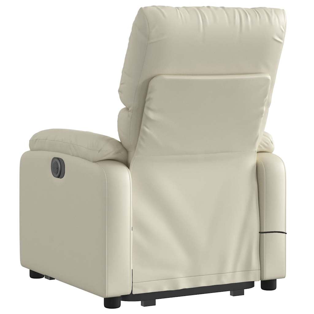 Foto 7 pulgar | Sillón Reclinable Eléctrico Para Masajes Vidaxl  Piel Sintética Color Crema - Venta Internacional.