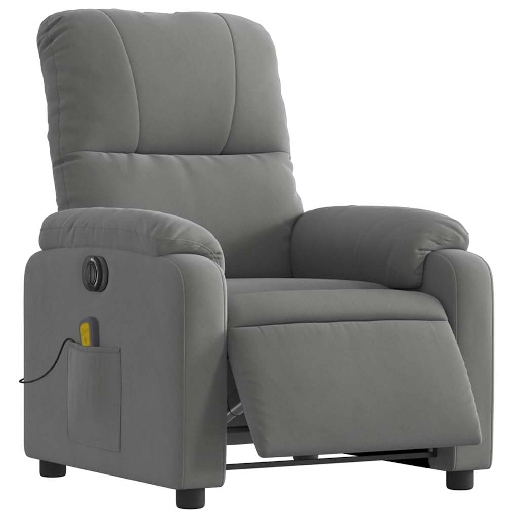 Foto 2 pulgar | Sillón Reclinable Eléctrico Para Masajes Vidaxl De Microfibra Gris Oscuro - Venta Internacional.