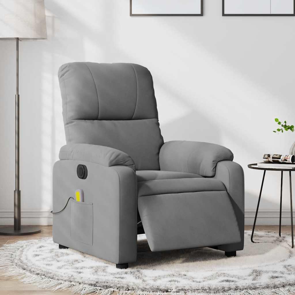 Foto 3 pulgar | Sillón Reclinable Eléctrico Para Masajes Vidaxl De Microfibra Gris Oscuro - Venta Internacional.
