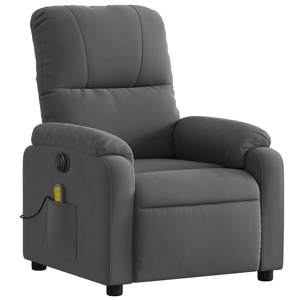 Foto 6 pulgar | Sillón Reclinable Eléctrico Para Masajes Vidaxl De Microfibra Gris Oscuro - Venta Internacional.