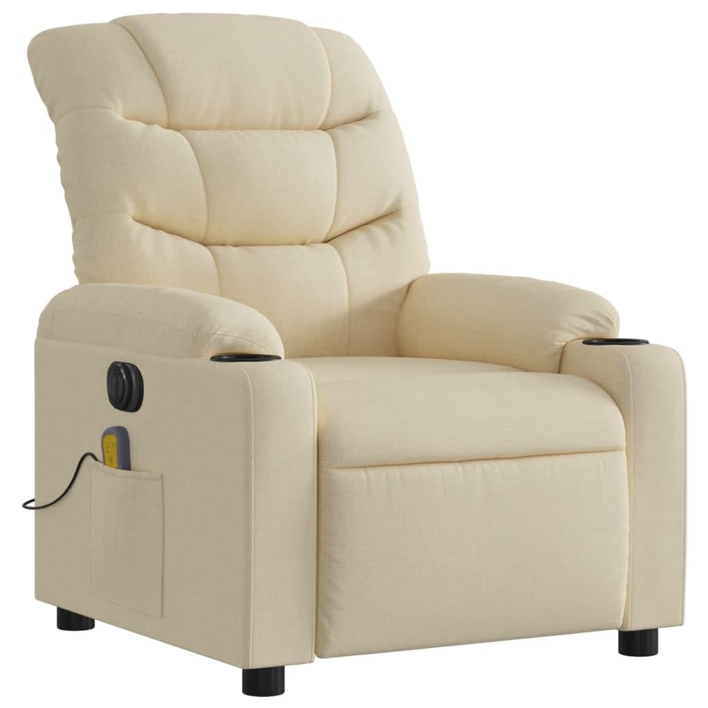 Foto 2 pulgar | Sillón Reclinable Eléctrico Para Masajes Vidaxl  Tela Crema - Venta Internacional.
