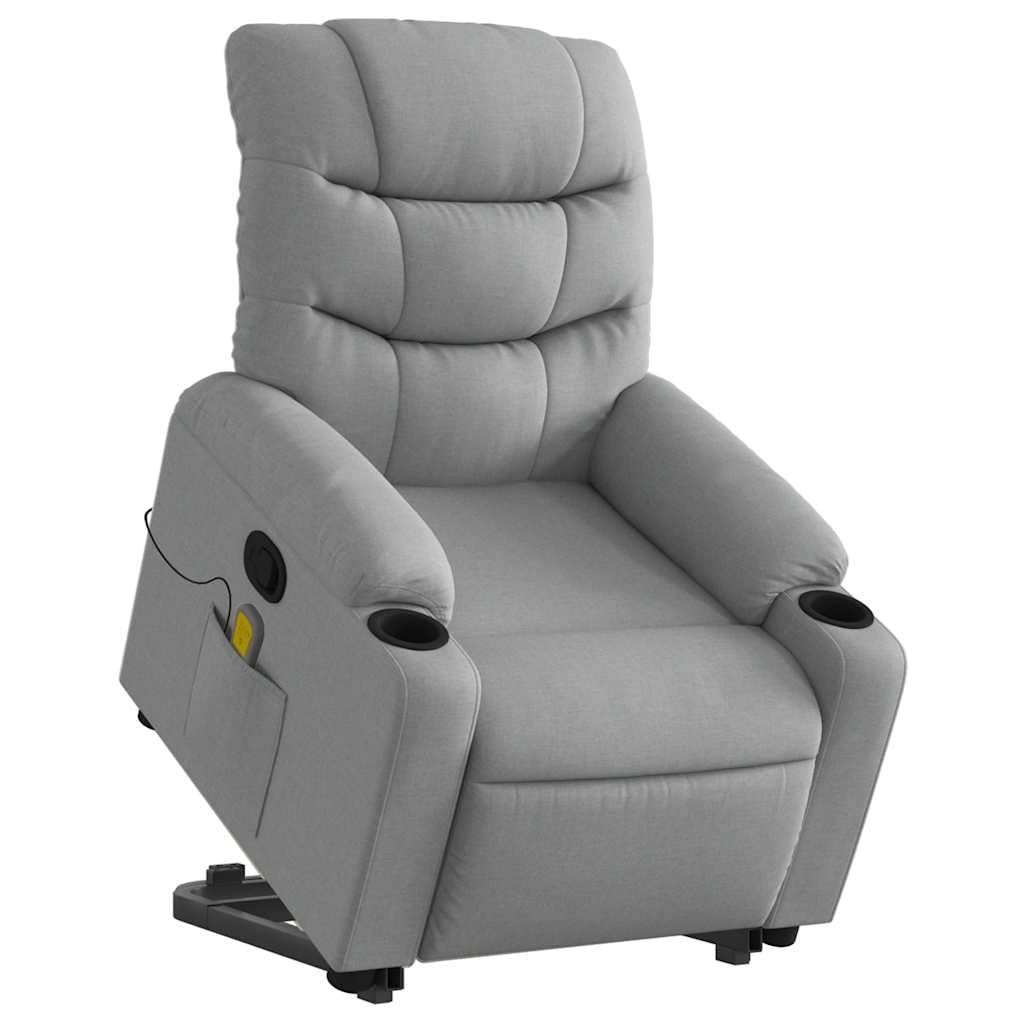 Foto 2 pulgar | Sillón Reclinable De Masaje Vidaxl De Tela Gris Claro Power Lift - Venta Internacional.