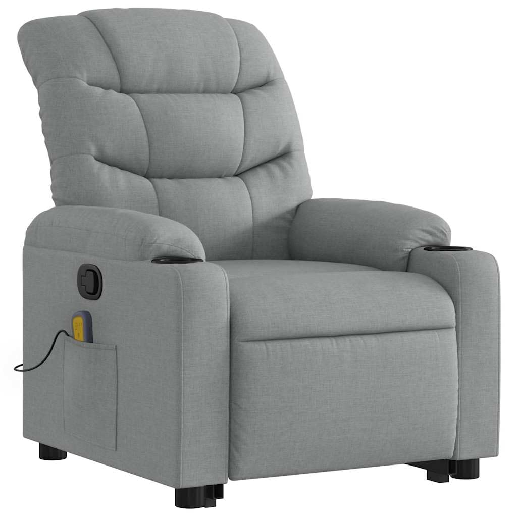 Foto 6 pulgar | Sillón Reclinable De Masaje Vidaxl De Tela Gris Claro Power Lift - Venta Internacional.