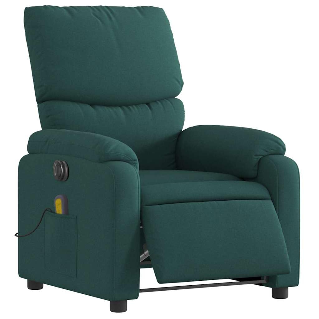 Foto 2 pulgar | Sillón Reclinable Eléctrico Para Masajes Vidaxl  Tela Verde Oscuro - Venta Internacional.