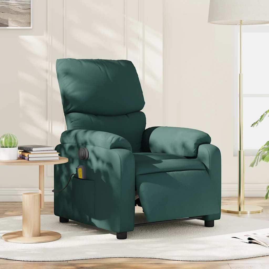 Foto 3 pulgar | Sillón Reclinable Eléctrico Para Masajes Vidaxl  Tela Verde Oscuro - Venta Internacional.