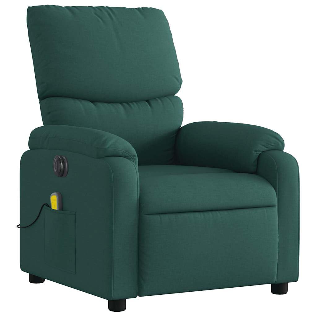Foto 6 pulgar | Sillón Reclinable Eléctrico Para Masajes Vidaxl  Tela Verde Oscuro - Venta Internacional.