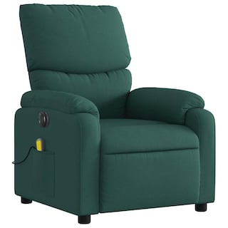 Foto 5 | Sillón Reclinable Eléctrico Para Masajes Vidaxl Tela Verde Oscuro - Venta Internacional.