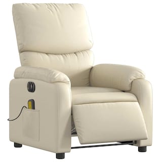 Foto 1 | Sillón Reclinable Eléctrico Para Masajes Vidaxl Ajustable Color Crema - Venta Internacional.