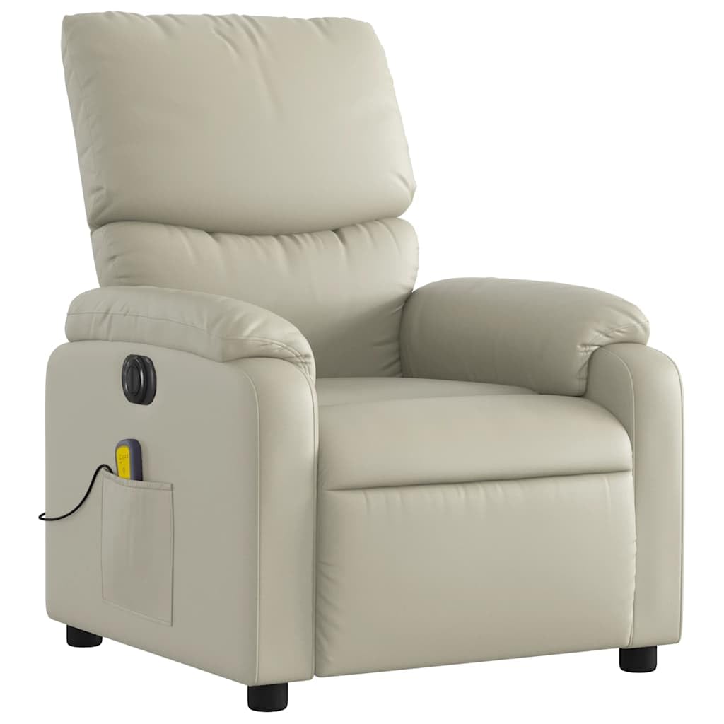 Foto 6 pulgar | Sillón Reclinable Eléctrico Para Masajes Vidaxl  Ajustable  Color Crema - Venta Internacional.