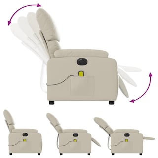 Foto 7 | Sillón Reclinable Eléctrico Para Masajes Vidaxl Ajustable Color Crema - Venta Internacional.