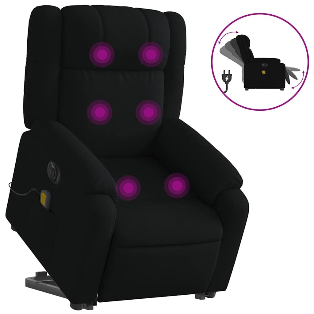 Foto 3 | Sillón De Masaje Vidaxl Con Elevador Eléctrico  Tela Negra - Venta Internacional.
