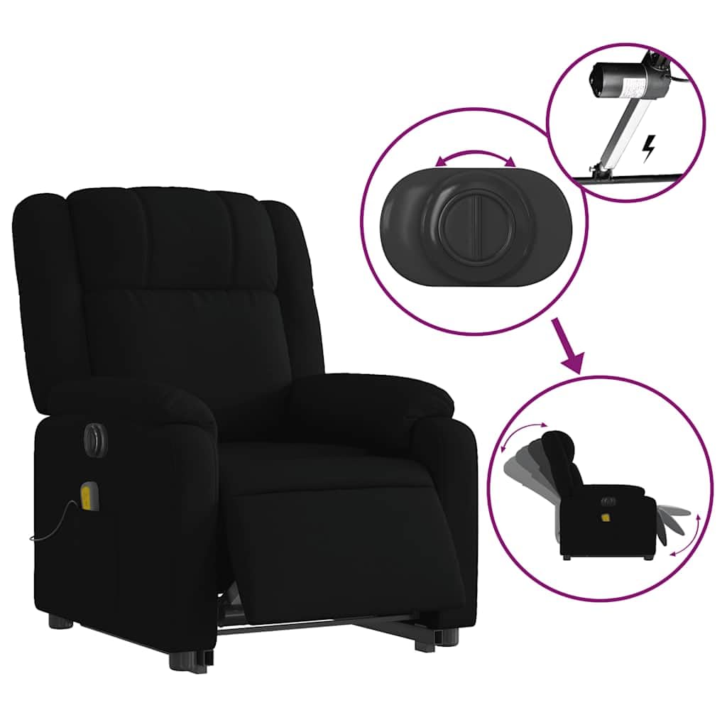 Foto 7 | Sillón De Masaje Vidaxl Con Elevador Eléctrico  Tela Negra - Venta Internacional.