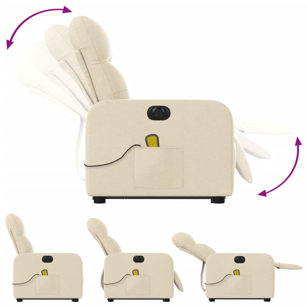 Foto 8 pulgar | Sillón Reclinable De Masaje Electric Power Lift Vidaxl Cream - Venta Internacional.