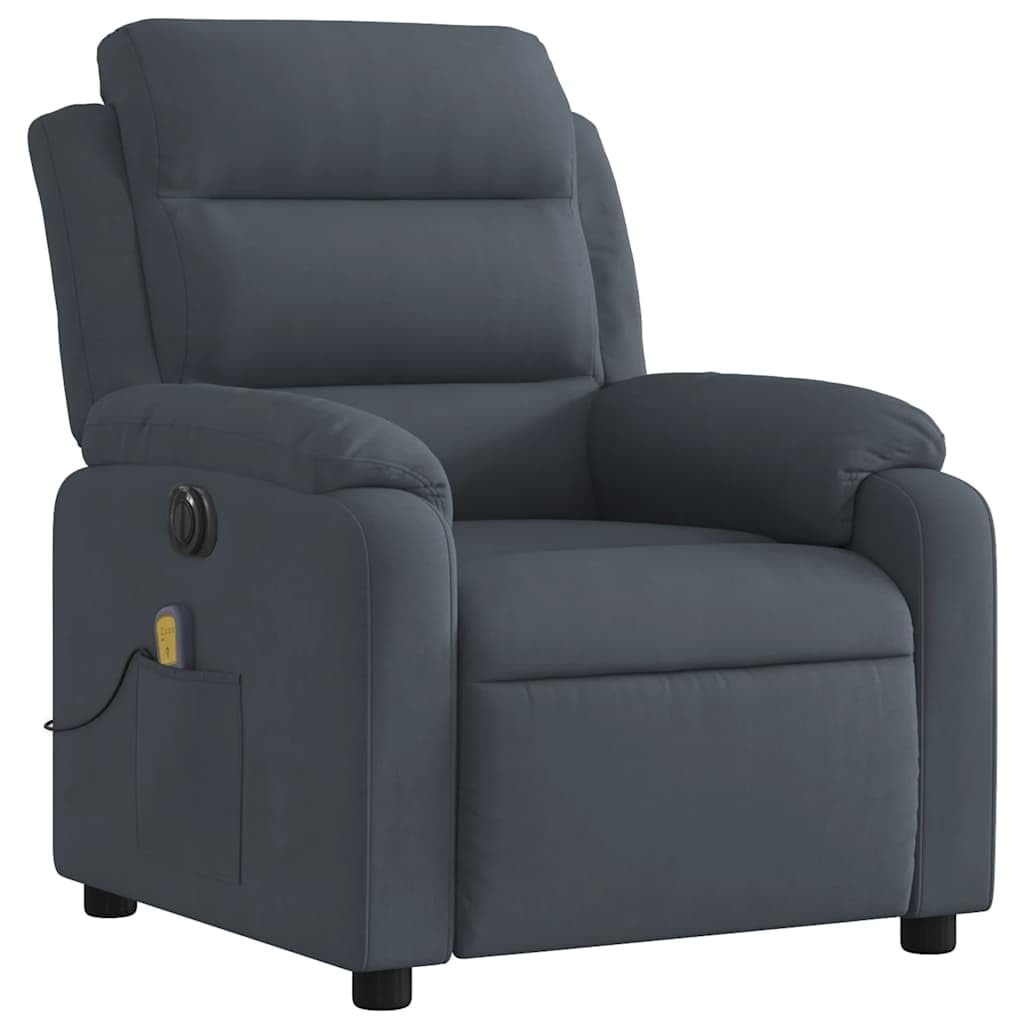 Foto 6 pulgar | Sillón Reclinable Eléctrico Para Masajes Vidaxl Dark Grey Velvet - Venta Internacional.