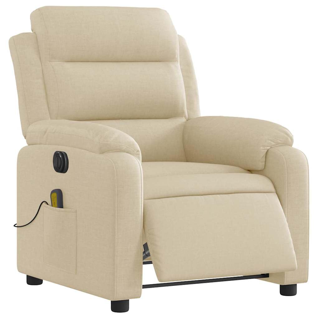 Foto 2 pulgar | Sillón Reclinable Eléctrico Para Masajes Vidaxl  Tela Crema - Venta Internacional.
