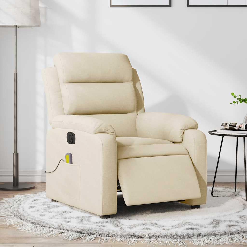 Foto 3 pulgar | Sillón Reclinable Eléctrico Para Masajes Vidaxl  Tela Crema - Venta Internacional.