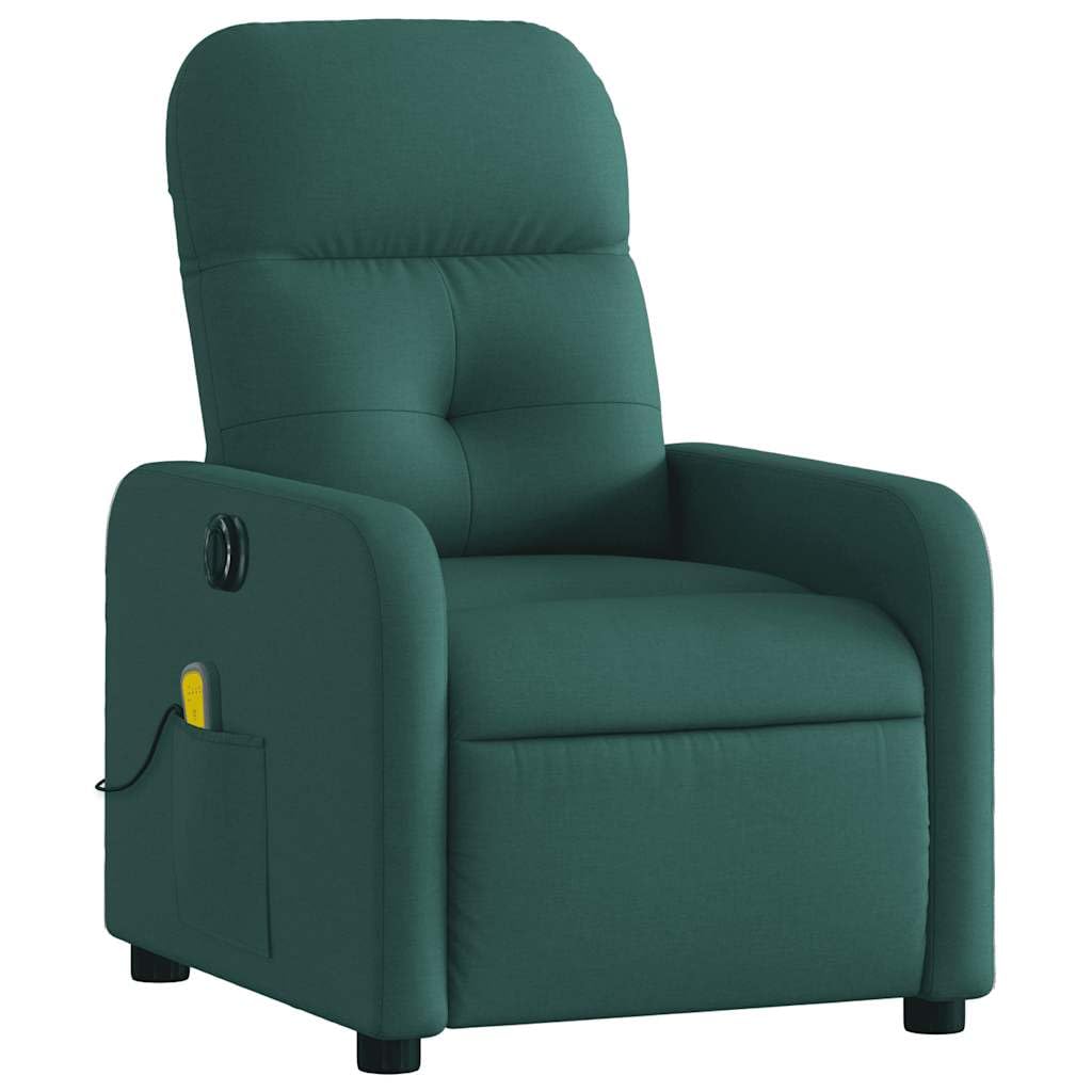 Foto 6 pulgar | Sillón Reclinable Eléctrico Para Masajes Vidaxl  Tela Verde Oscuro - Venta Internacional.