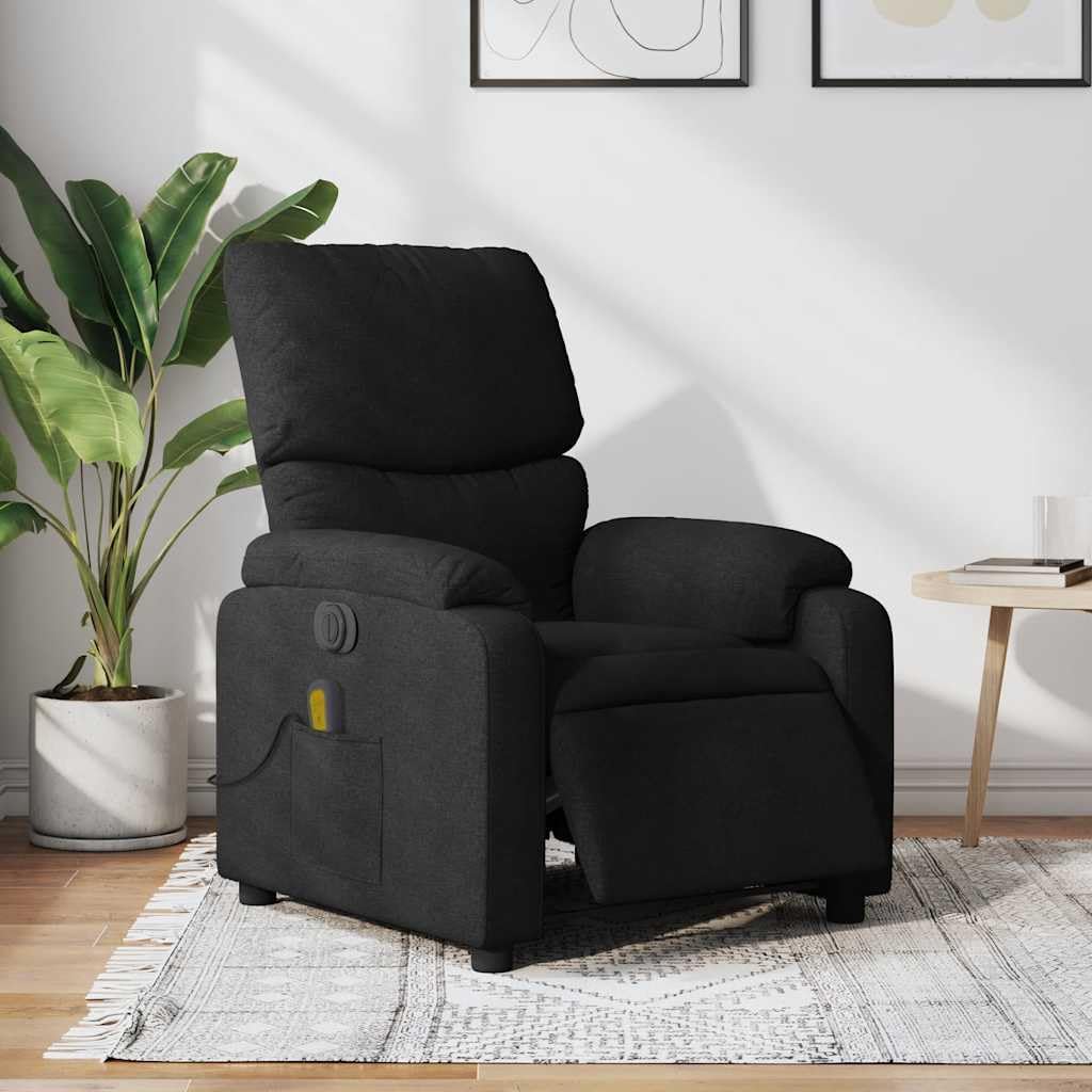 Foto 3 pulgar | Sillón Reclinable Eléctrico De Masaje Vidaxl De Tela Negra - Venta Internacional.