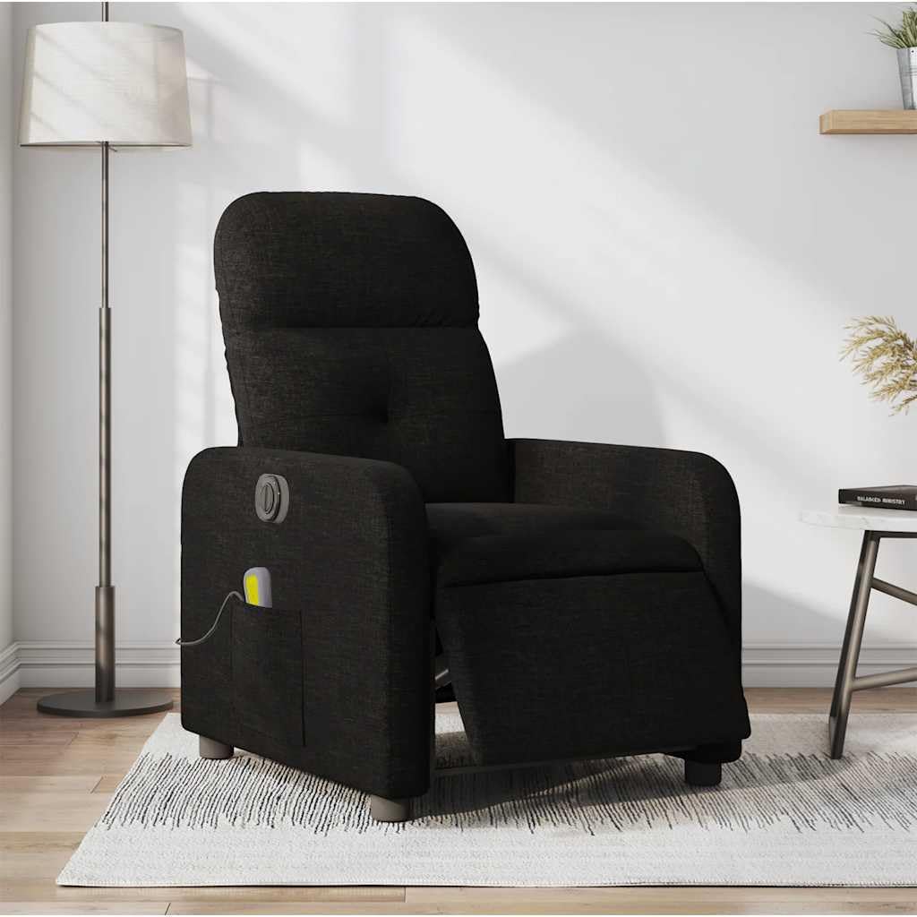 Foto 3 pulgar | Sillón Reclinable Eléctrico Vidaxl De Tela Negra Para Masaje Con Vibración - Venta Internacional.