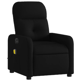 Foto 5 | Sillón Reclinable Eléctrico Vidaxl De Tela Negra Para Masaje Con Vibración - Venta Internacional.