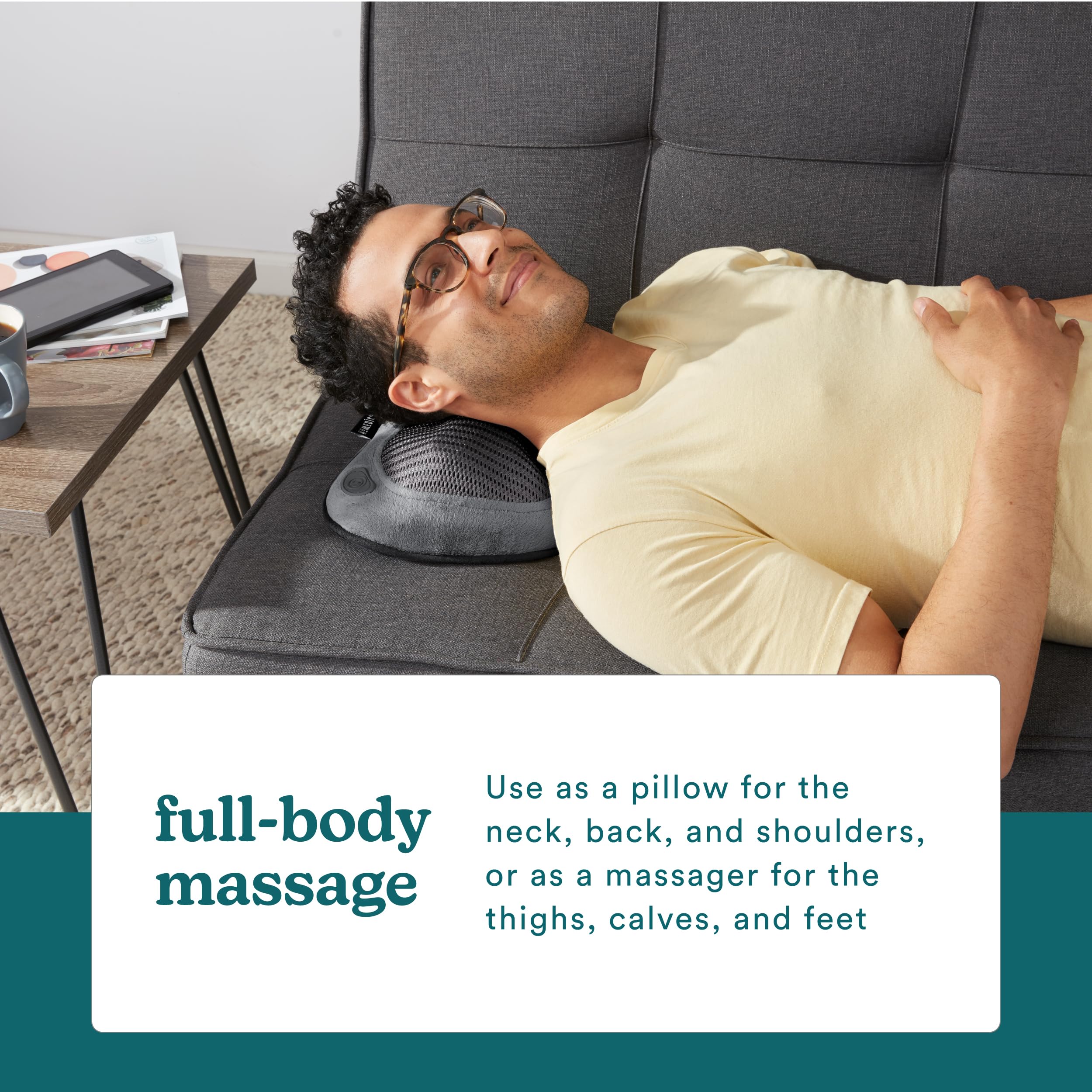 Foto 6 pulgar | Almohada De Masaje Homedics Shiatsu Inalámbrica Con Calor Y Recargable - Venta Internacional.