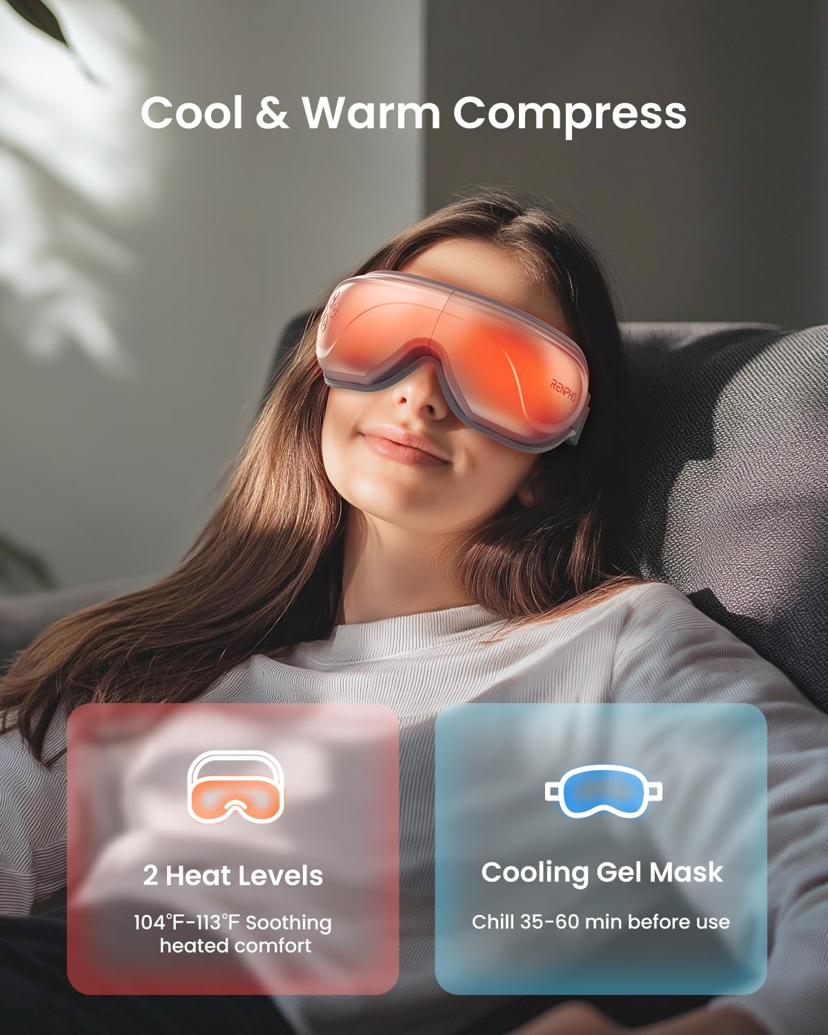 Foto 3 | Masajeador De Ojos Renpho Eyeris 2 Con Calor Y Refrigeración Para Migrañas - Venta Internacional.