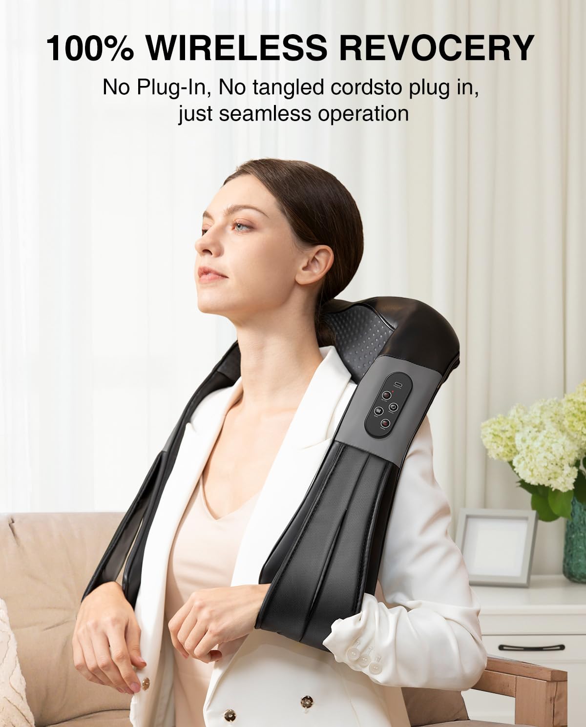 Foto 4 pulgar | Masajeador Inalámbrico Nekteck Shiatsu Para Cuello Y Espalda Con Calor - Venta Internacional.
