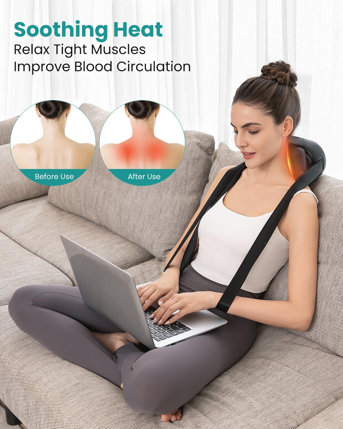 Foto 3 pulgar | Masajeador De Cuello Nekteck Shiatsu Con Calor Para Cuello Y Hombros - Venta Internacional.