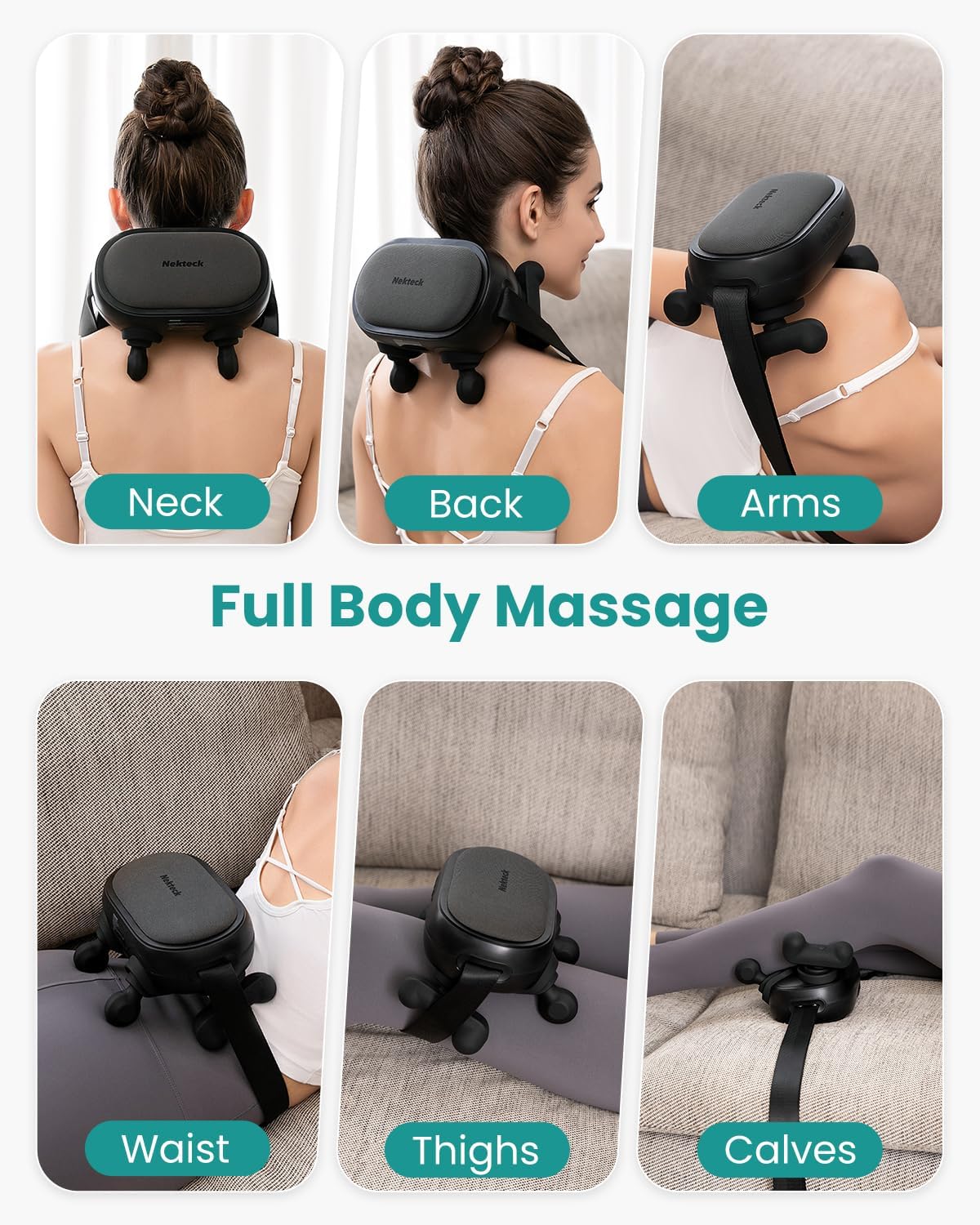 Foto 8 pulgar | Masajeador De Cuello Nekteck Shiatsu Con Calor Para Cuello Y Hombros - Venta Internacional.