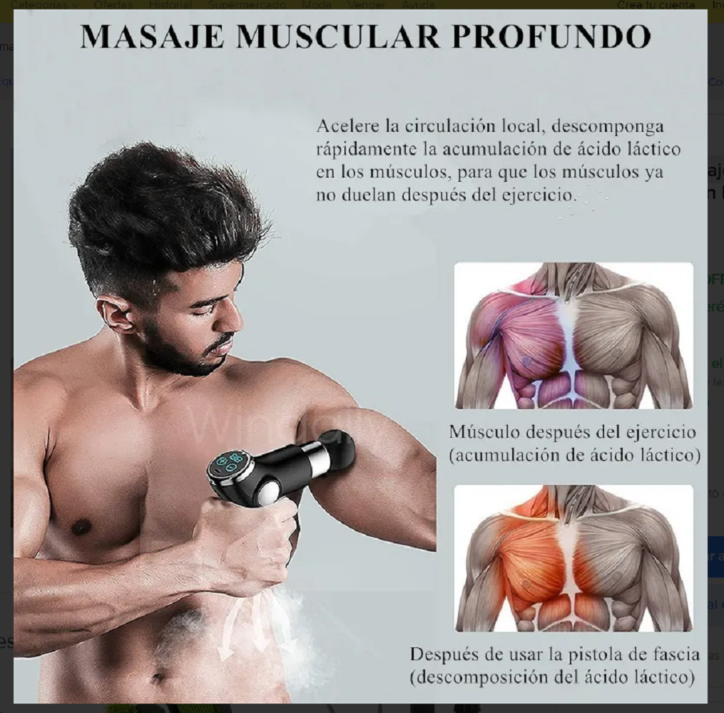 Foto 4 pulgar | Mini Pistola Masajeador De  Relajación Muscular Portátil