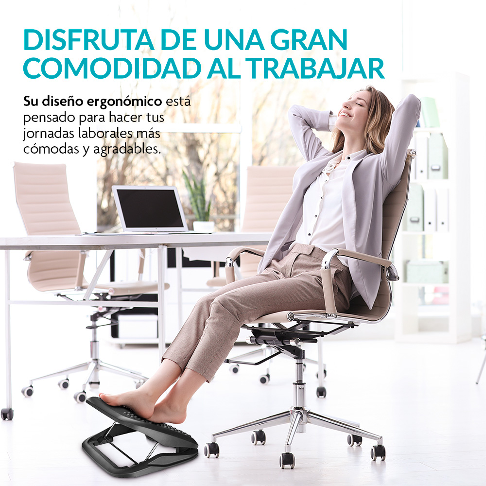 Foto 4 pulgar | Reposapies Ergonomico Ajustable A 2 Alturas Descansa Pies Reduce Fatiga, Neurolux, Color Negro, 84090