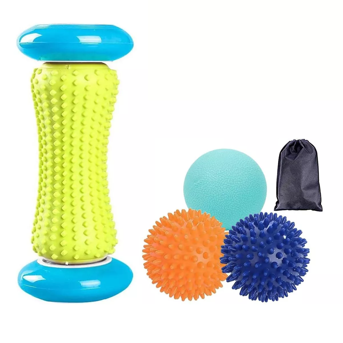 Set Rodillo Con Pelotas Para Masajes De Pies, Bola De Masaje 4pz Eo Safe Imports Esi-14362 Multicolor