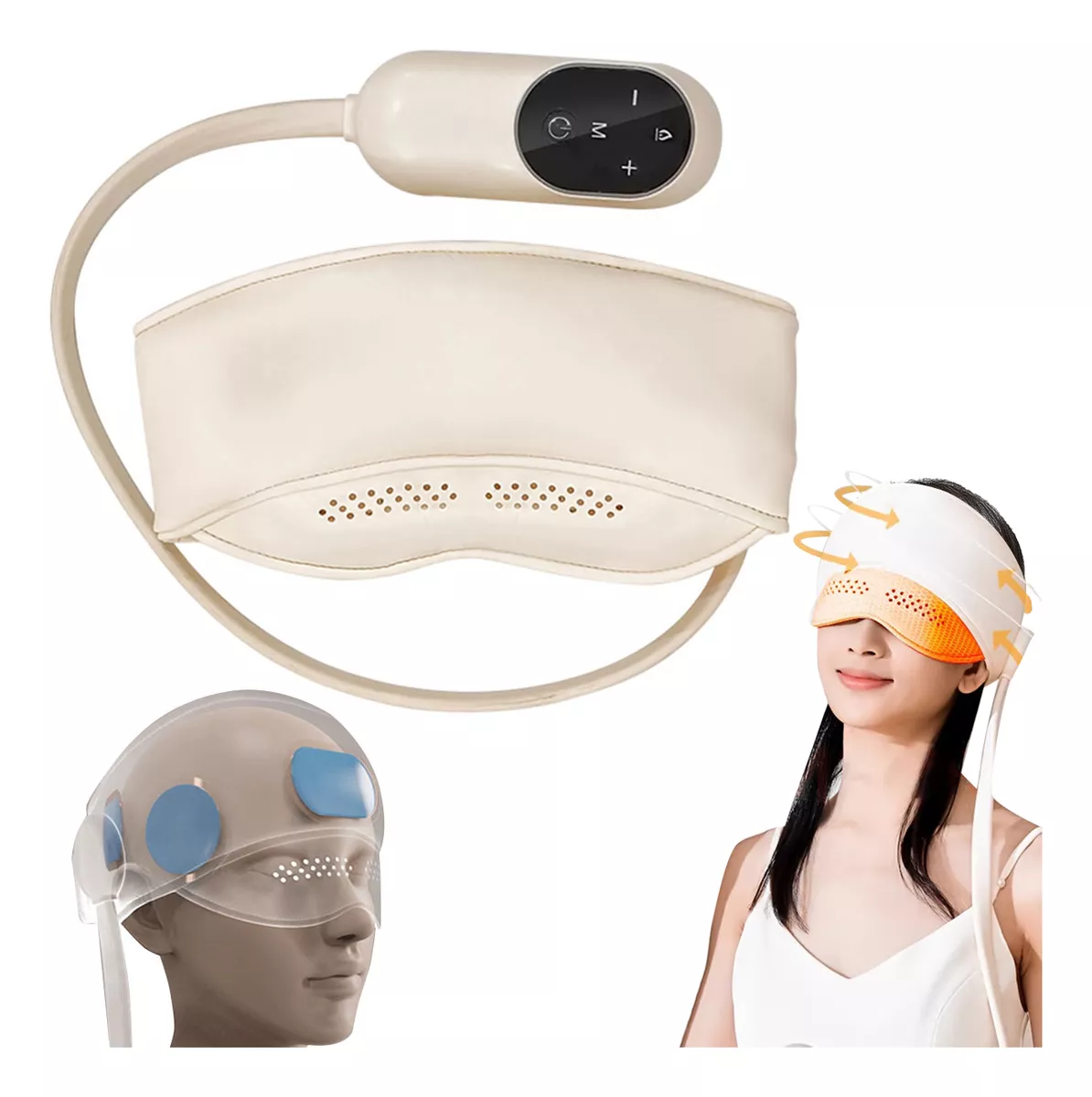 Foto 2 | Masajeador Eléctrico De Cabeza Y Ojos Con Funciones De Calen Beige