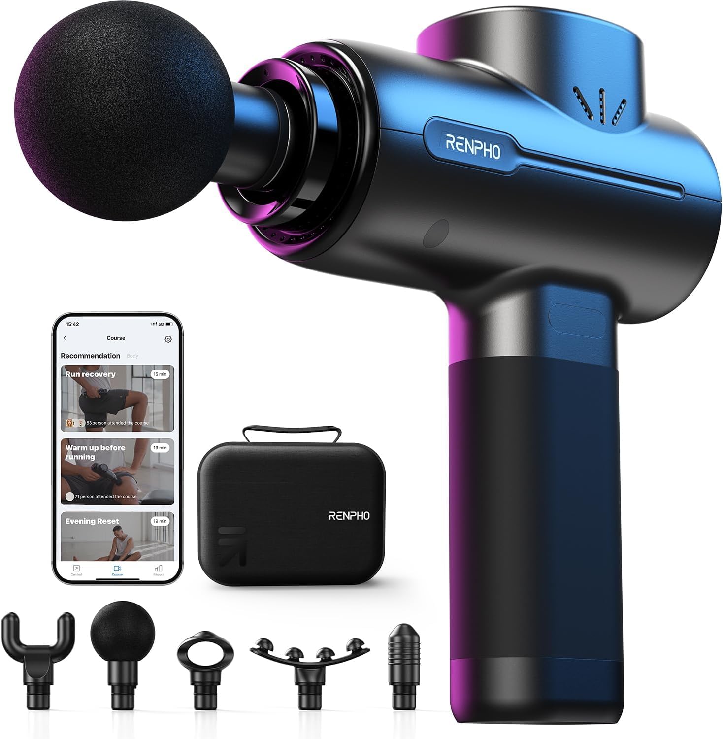 Pistola De Masaje Renpho Active+ Con Bluetooth, Apta Para La Fsa Hsa - Venta Internacional.