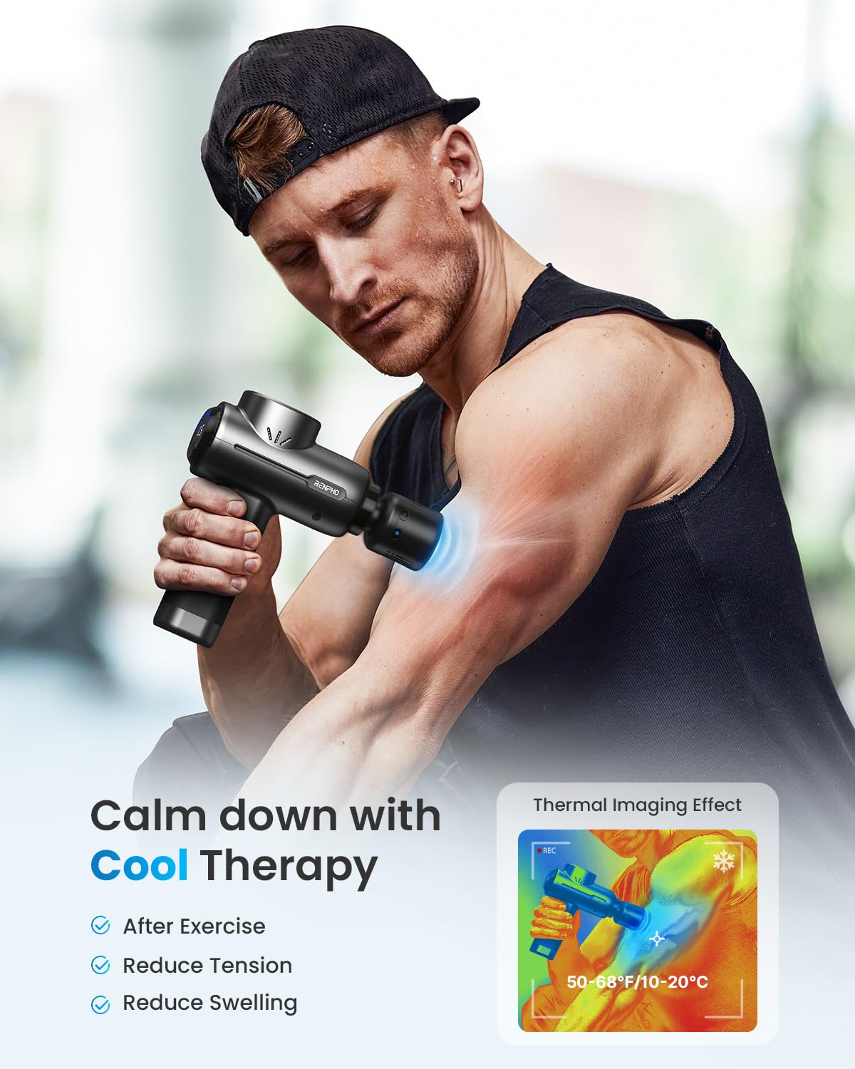Foto 3 | Pistola De Masaje Renpho Active+ Thermacool Con Calor Y Frío - Venta Internacional.