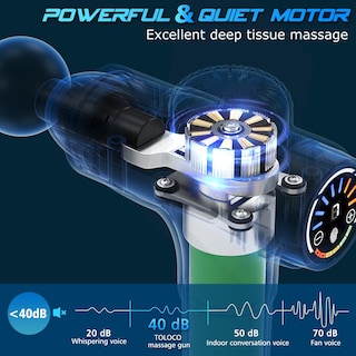 Foto 3 | Pistola de Masaje Toloco Deep Tissue con 10 Cabezales Negra - Venta Internacional