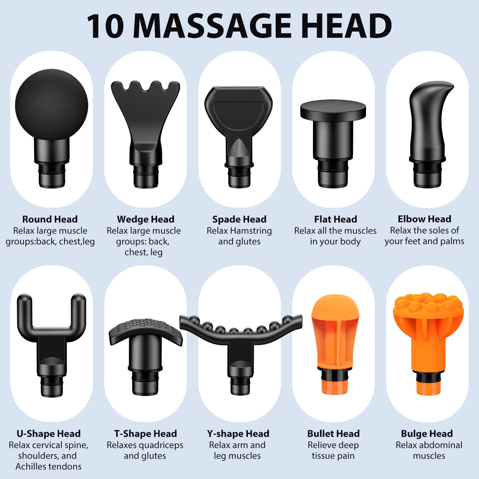 Foto 5 | Pistola de Masaje Toloco Deep Tissue con 10 Cabezales Negra - Venta Internacional