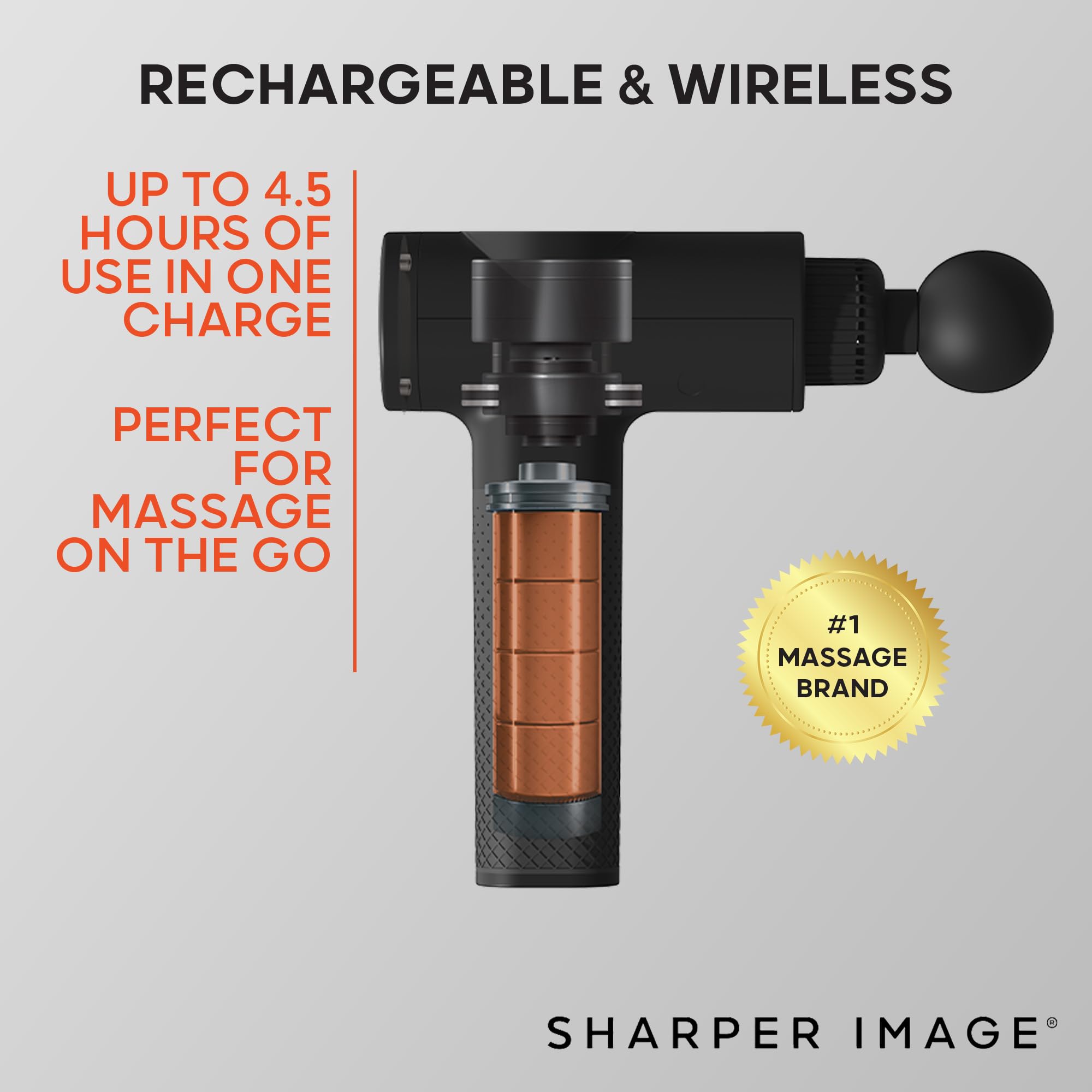 Foto 6 | Pistola De Masaje Sharper Image Powerboost Con 5 Accesorios - Venta Internacional.