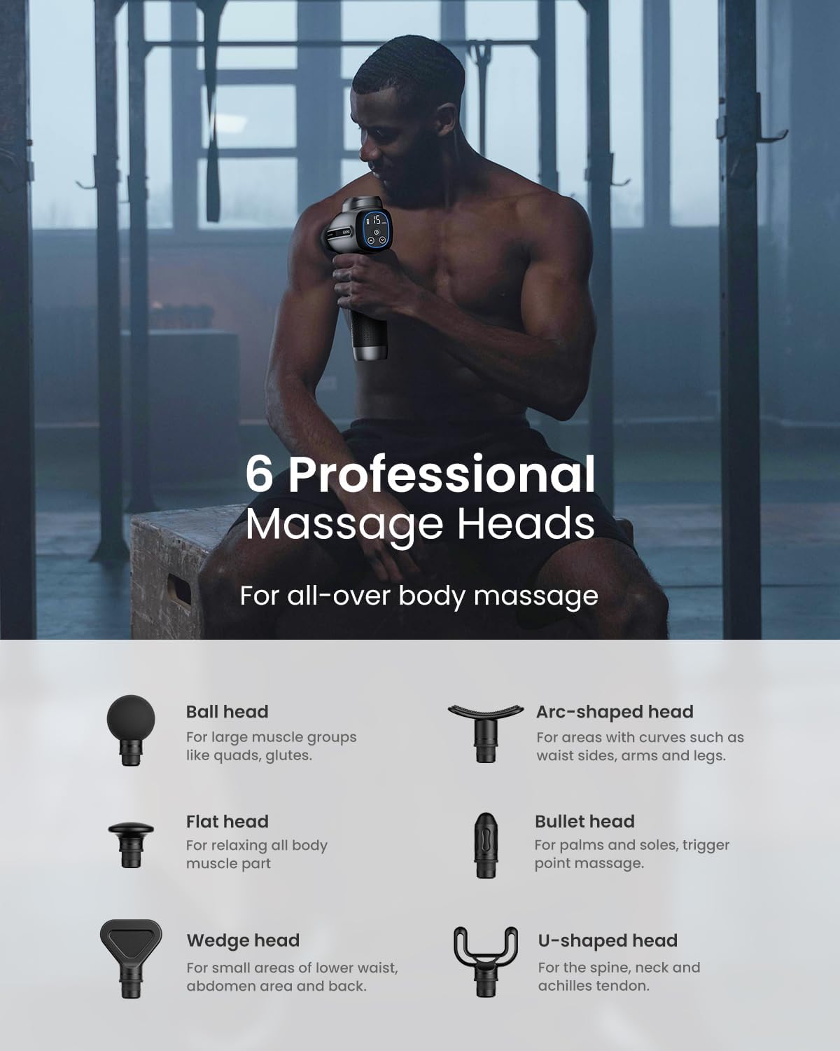 Foto 5 | Pistola De Masaje Renpho Deep Tissue Percusion Muscle 15 Speed - Venta Internacional.