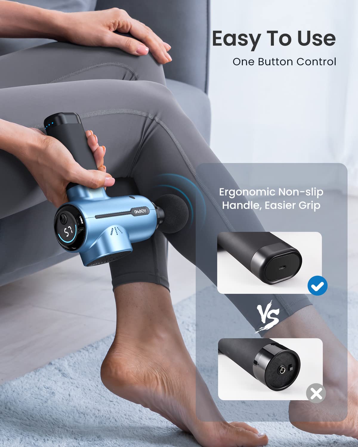 Foto 7 | Pistola De Masaje Muscular Renpho Active Deep Tissue Con 5 Velocidades - Venta Internacional.