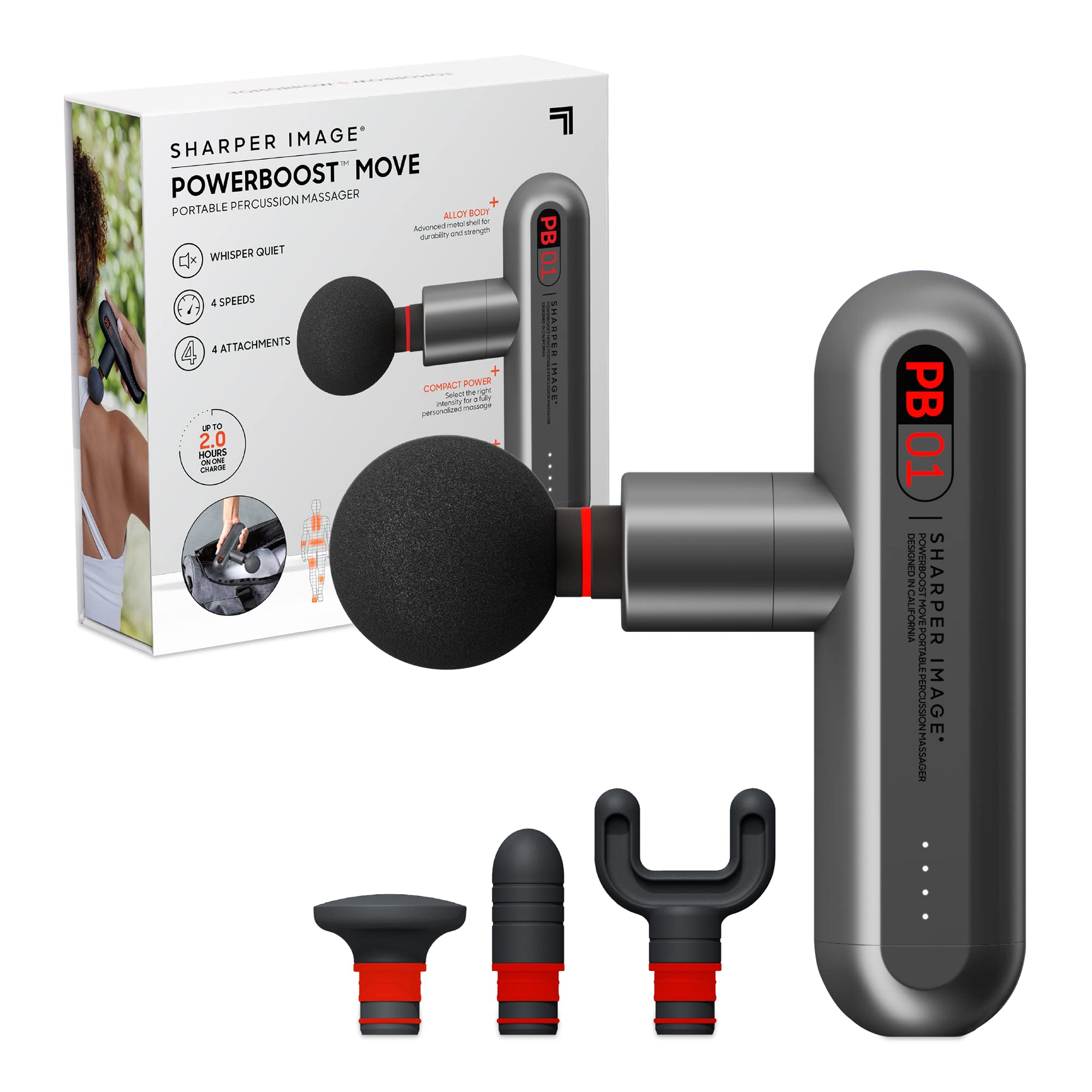 Foto 2 pulgar | Pistola De Masaje Sharper Image Powerboost Move Deep Tissue - Venta Internacional.