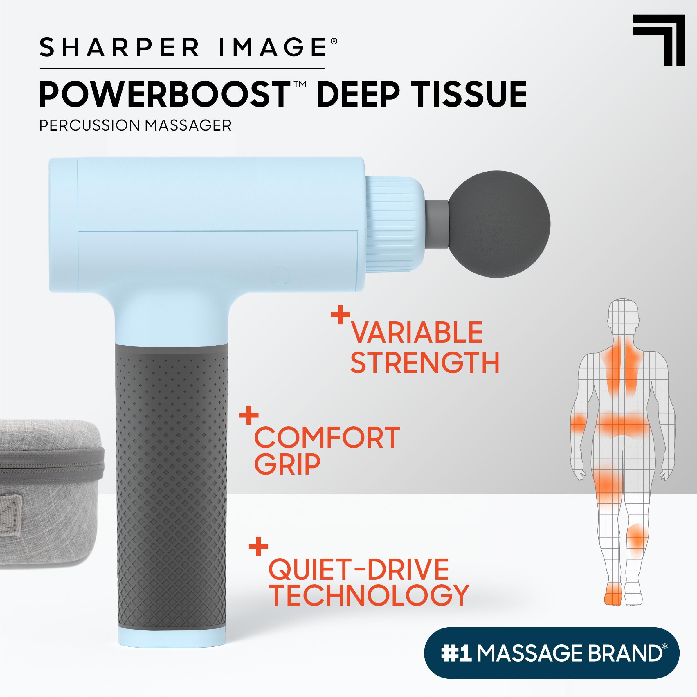 Foto 3 pulgar | Pistola De Masaje Sharper Image Powerboost Con 5 Accesorios - Venta Internacional.
