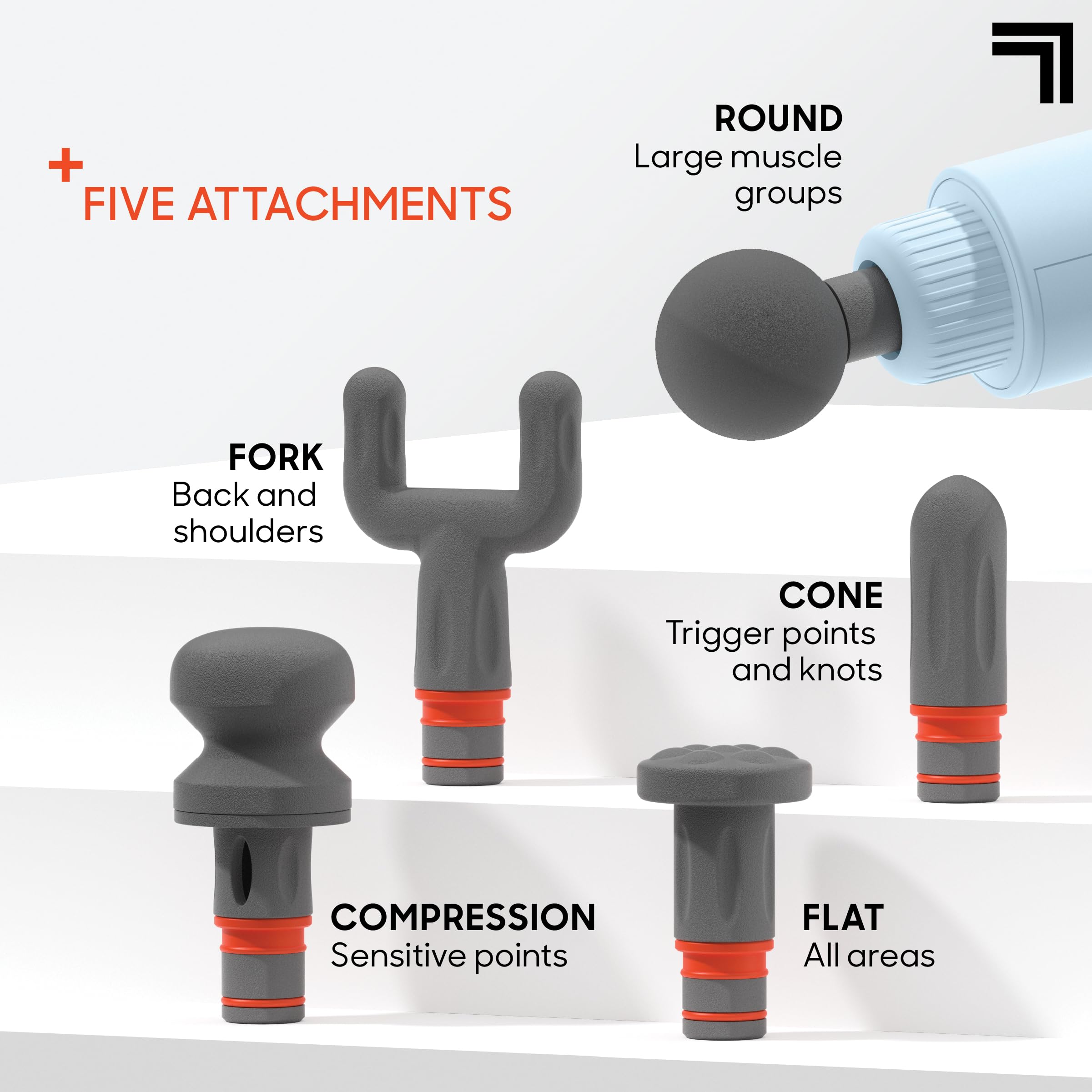 Foto 4 pulgar | Pistola De Masaje Sharper Image Powerboost Con 5 Accesorios - Venta Internacional.